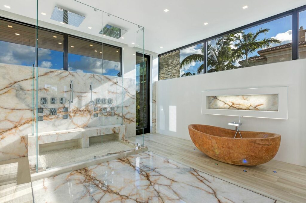 stone bathtub